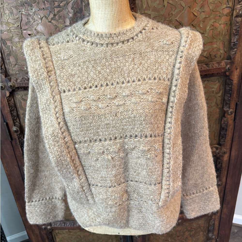 HL Affair Cozy‎ Textured Knit Women's Sweater - brown M